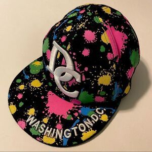 City Hunters Washington DC Embroidered Neon rainbow Baseball Cap Hat Fitted -S